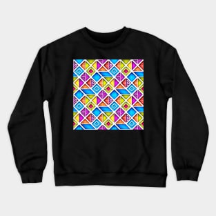 3d Colorful Geometric Pattern, Crazy Design Crewneck Sweatshirt